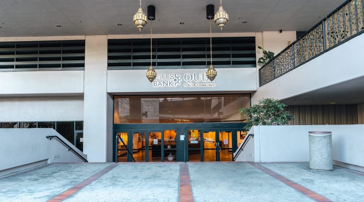 WallisBank Qube entrance — Events & Fitness Center, Fullerton, CA